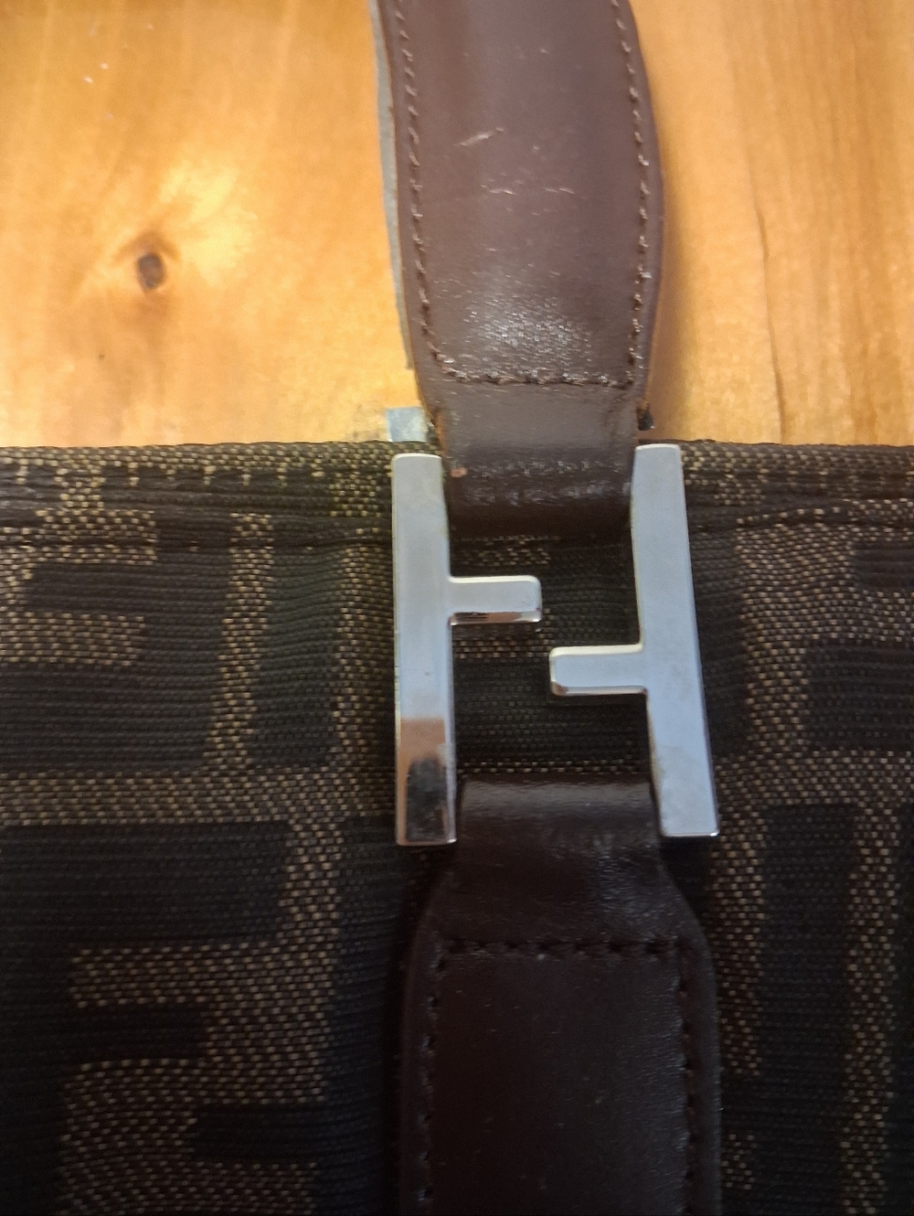 Vintage Fendi Designer-Style Brown Monogram Tote Bag - Picture 5 of 8
